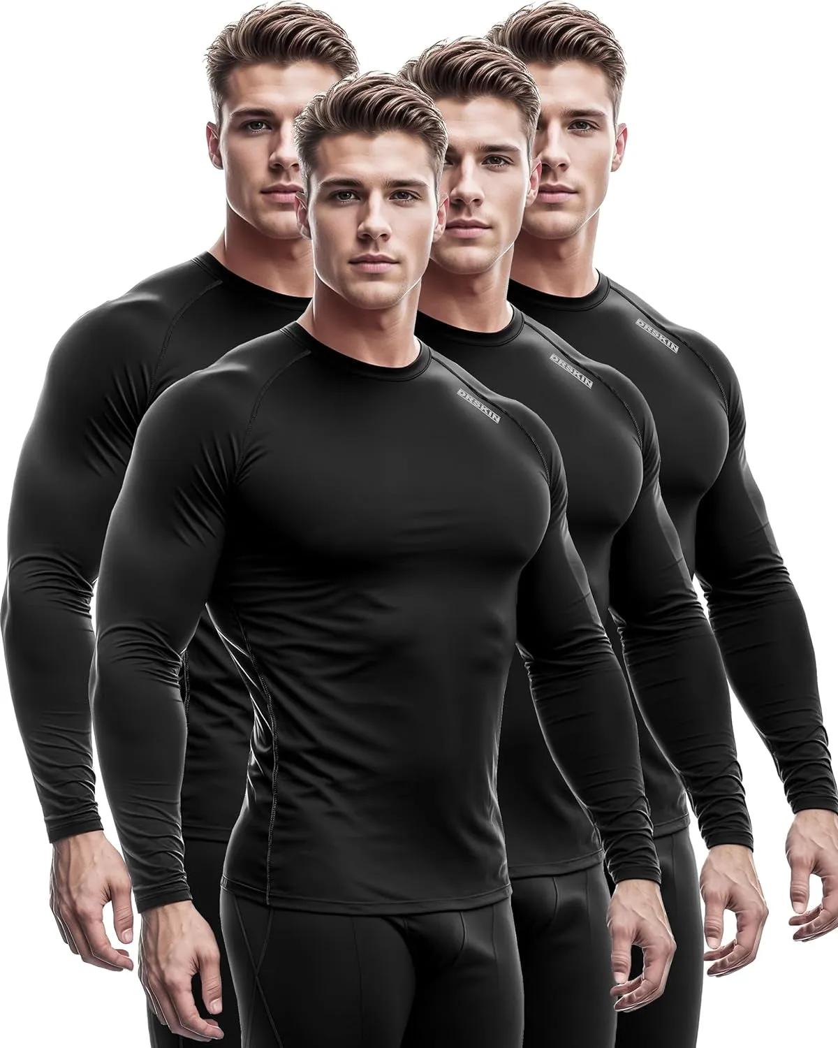 4, 3, 2 or 1 Pack Men's Compression Shirts Top Long Sleeve Sports Baselayer