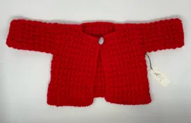 6-12 M Red Acrylic Crochet Swing Jacket