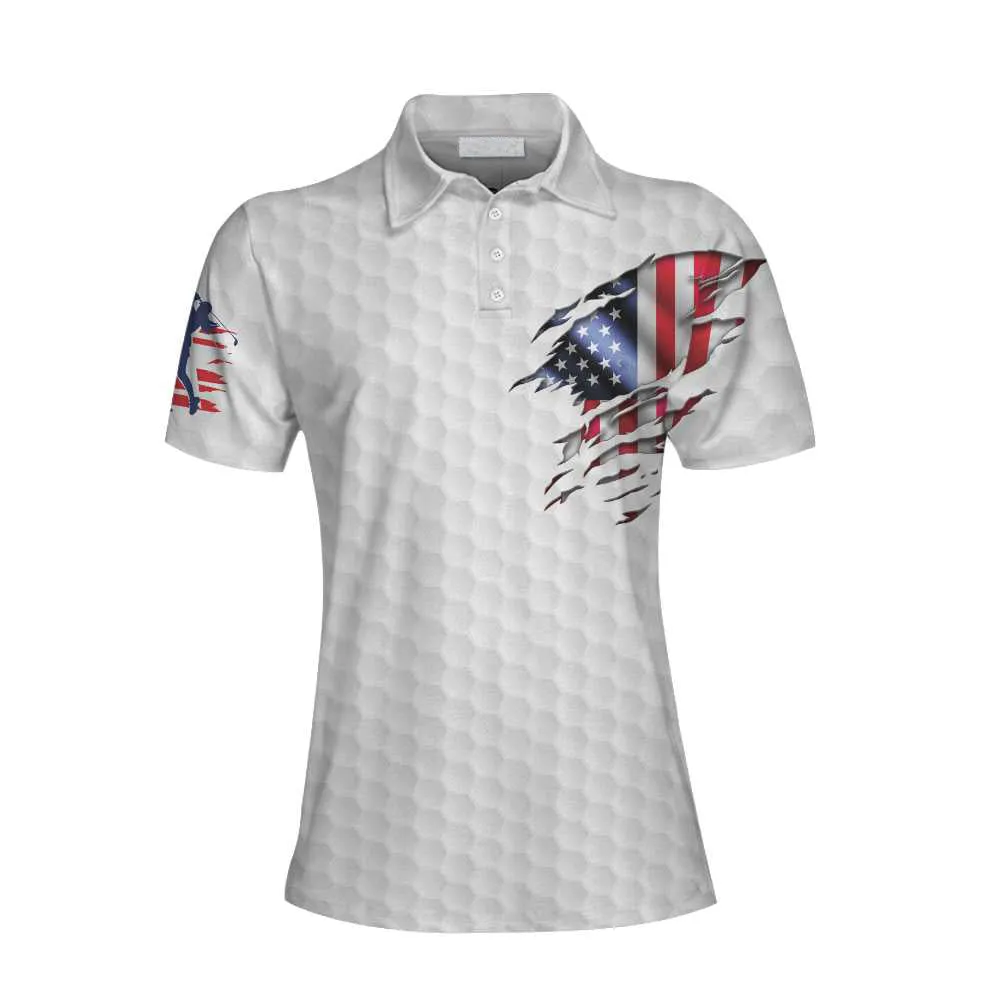 American Woman Golfer Golf Shirt Short Sleeve Women Polo Shirt Coolspod