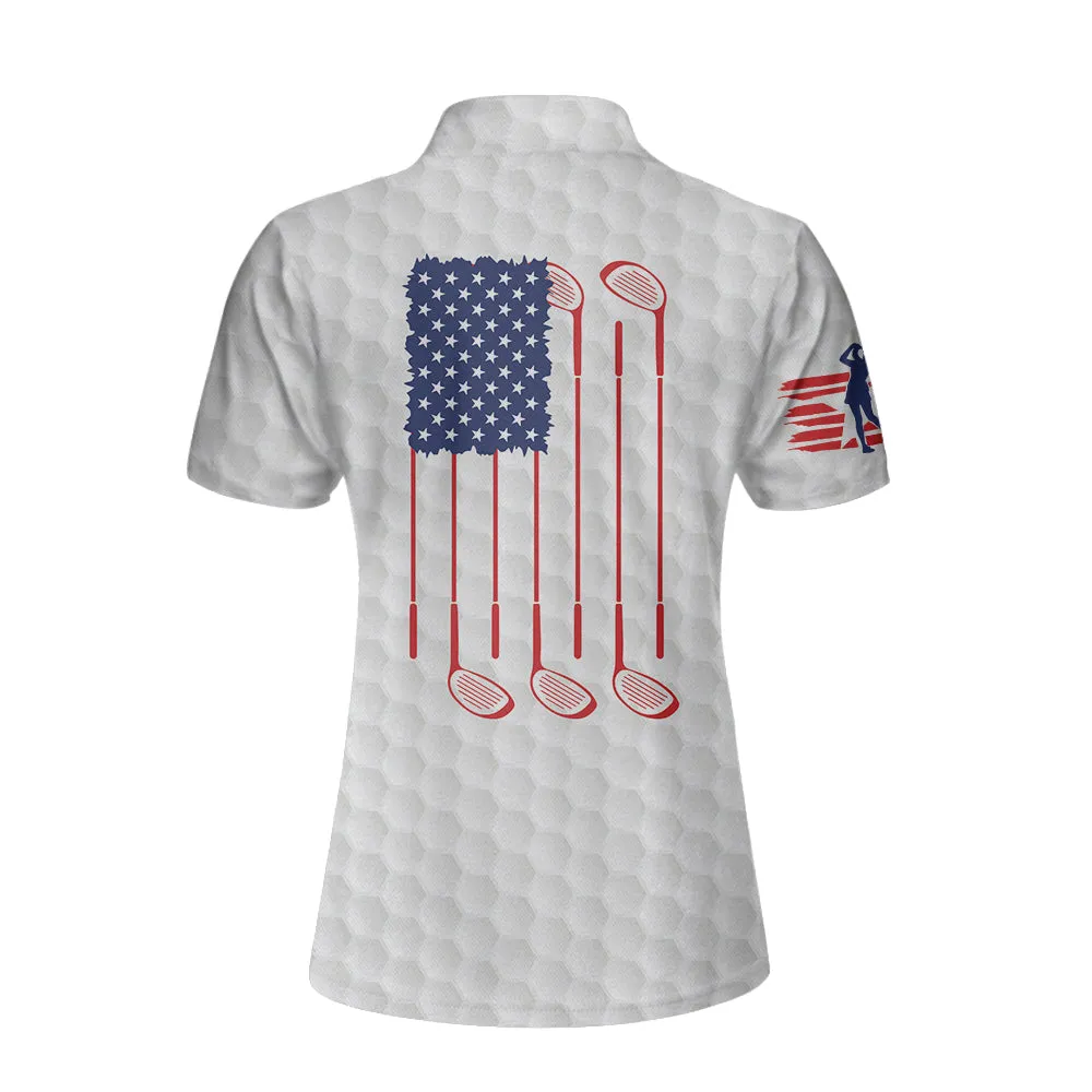 American Woman Golfer Golf Shirt Short Sleeve Women Polo Shirt Coolspod