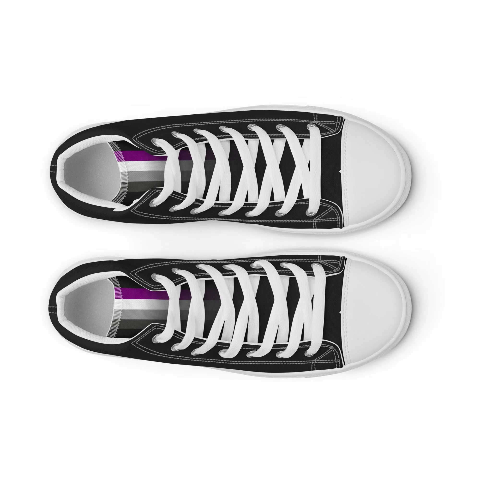 Asexual Pride Black High Top Trainers (male sizes)