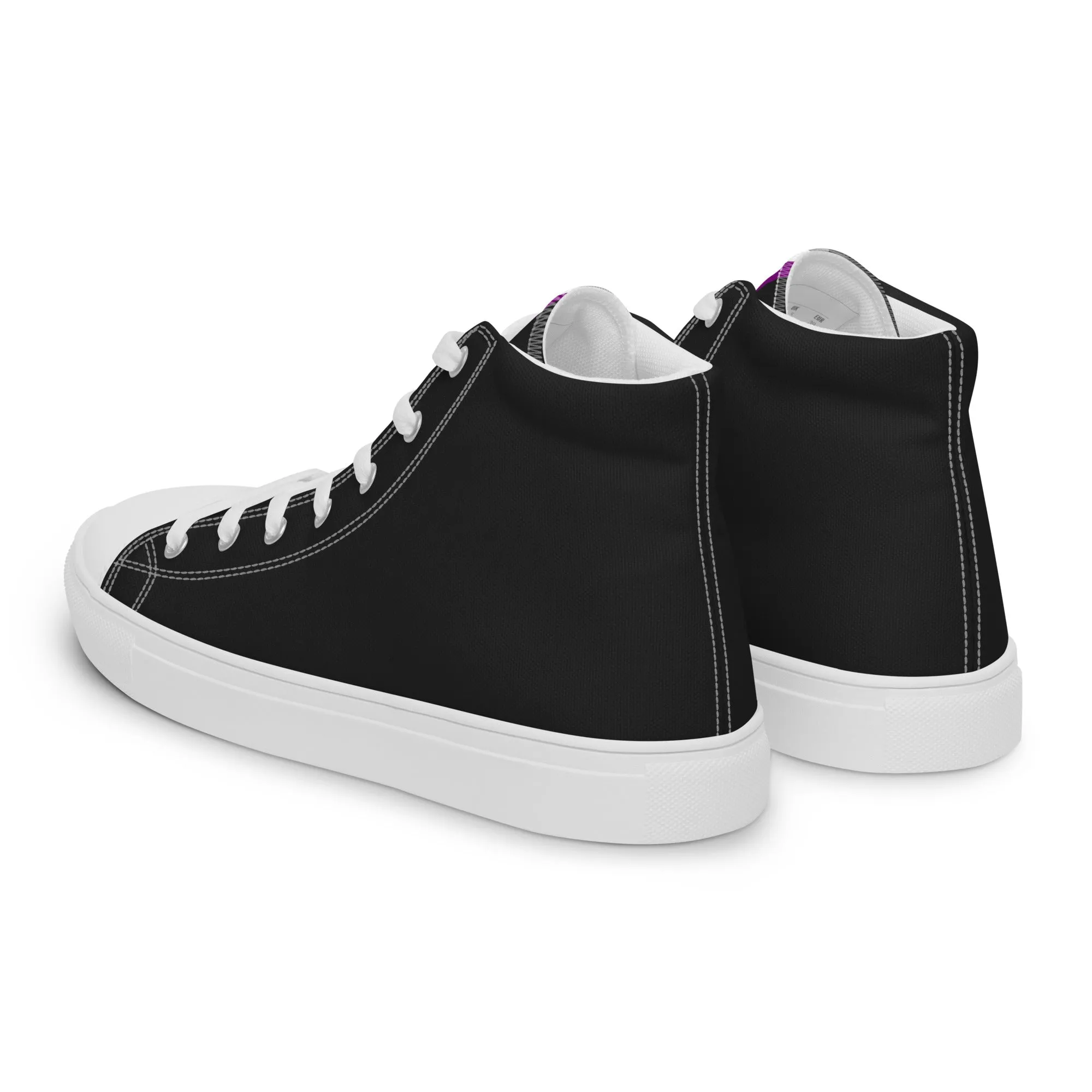 Asexual Pride Black High Top Trainers (male sizes)