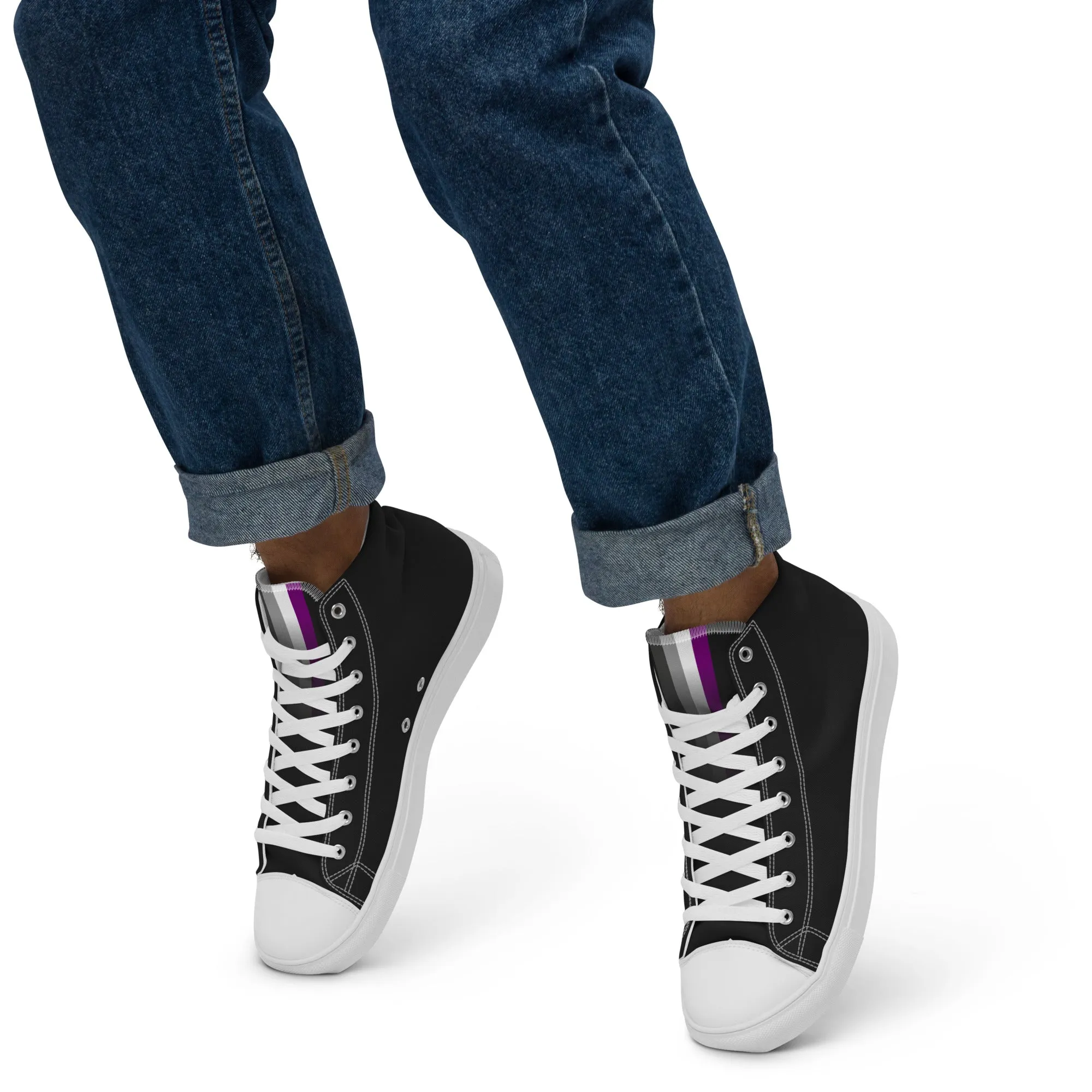 Asexual Pride Black High Top Trainers (male sizes)