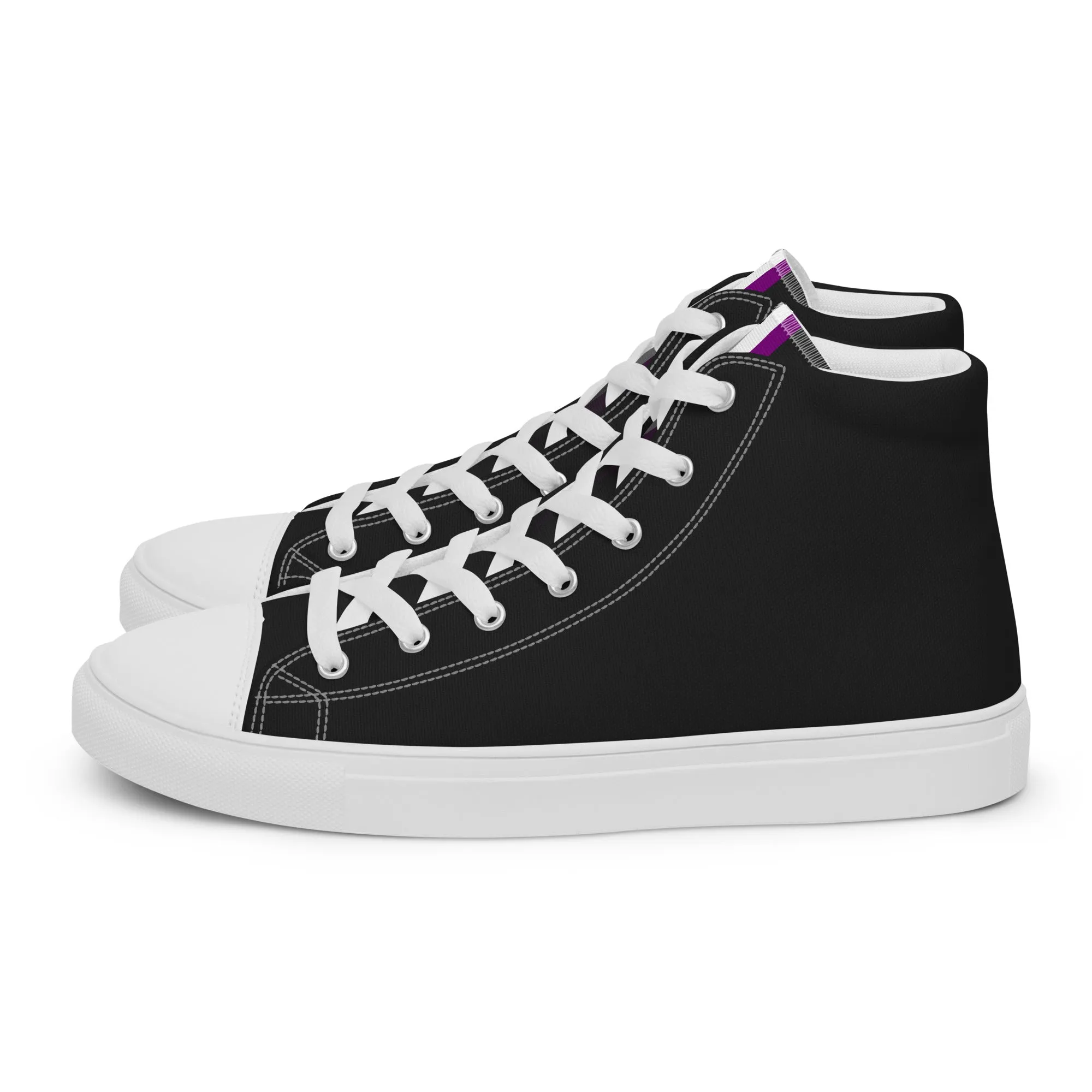 Asexual Pride Black High Top Trainers (male sizes)