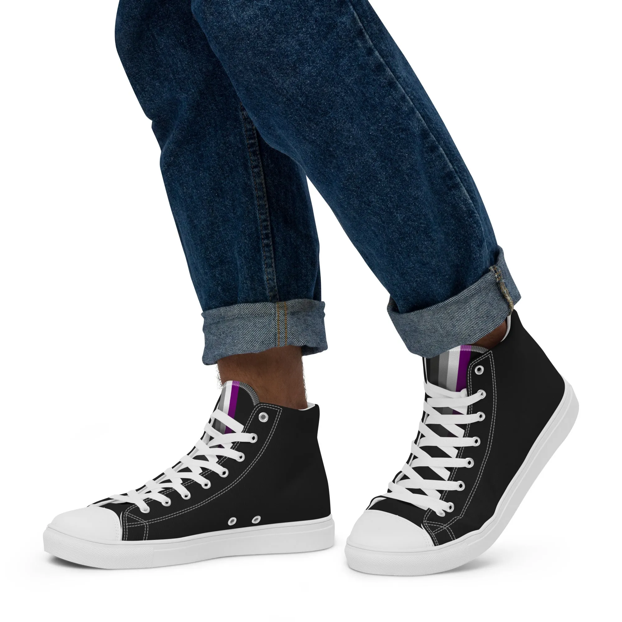 Asexual Pride Black High Top Trainers (male sizes)