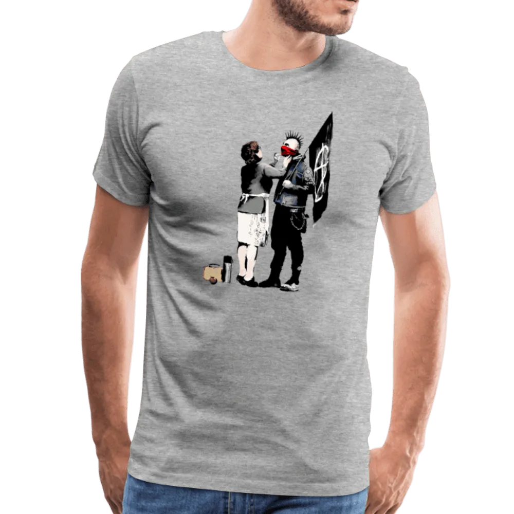 Banksy Anarchist Punk And His Mother Artwork T-Shirt by Art-O-Rama Shop