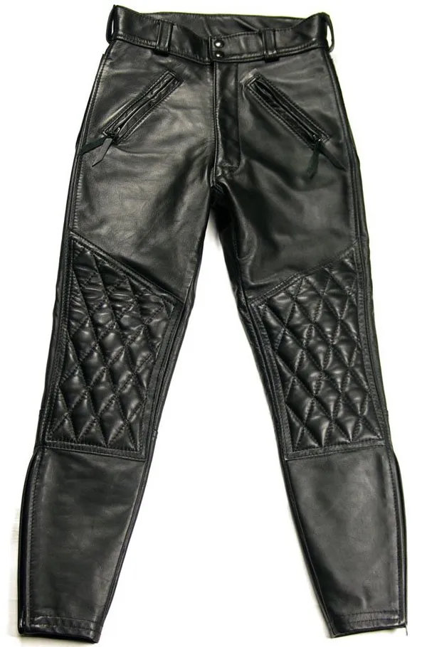 Black Leather Padded Breeches