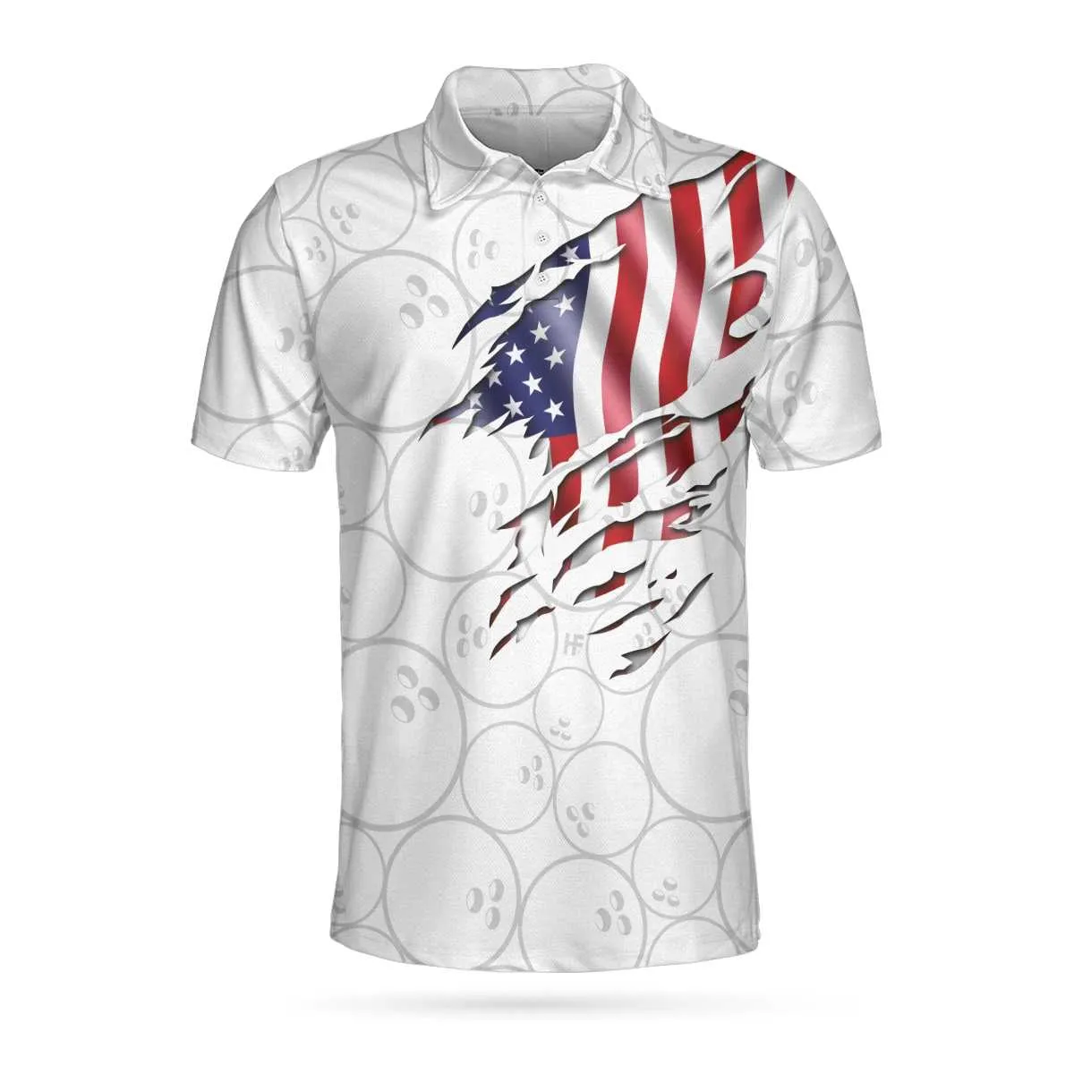 Bowling American Flag White Background Polo Shirt, American Flag Polo Shirt, Best Bowling Shirt For Men Coolspod