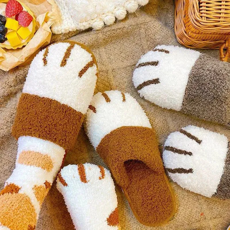 Cat Paw House Shoe Fluffy Slippers