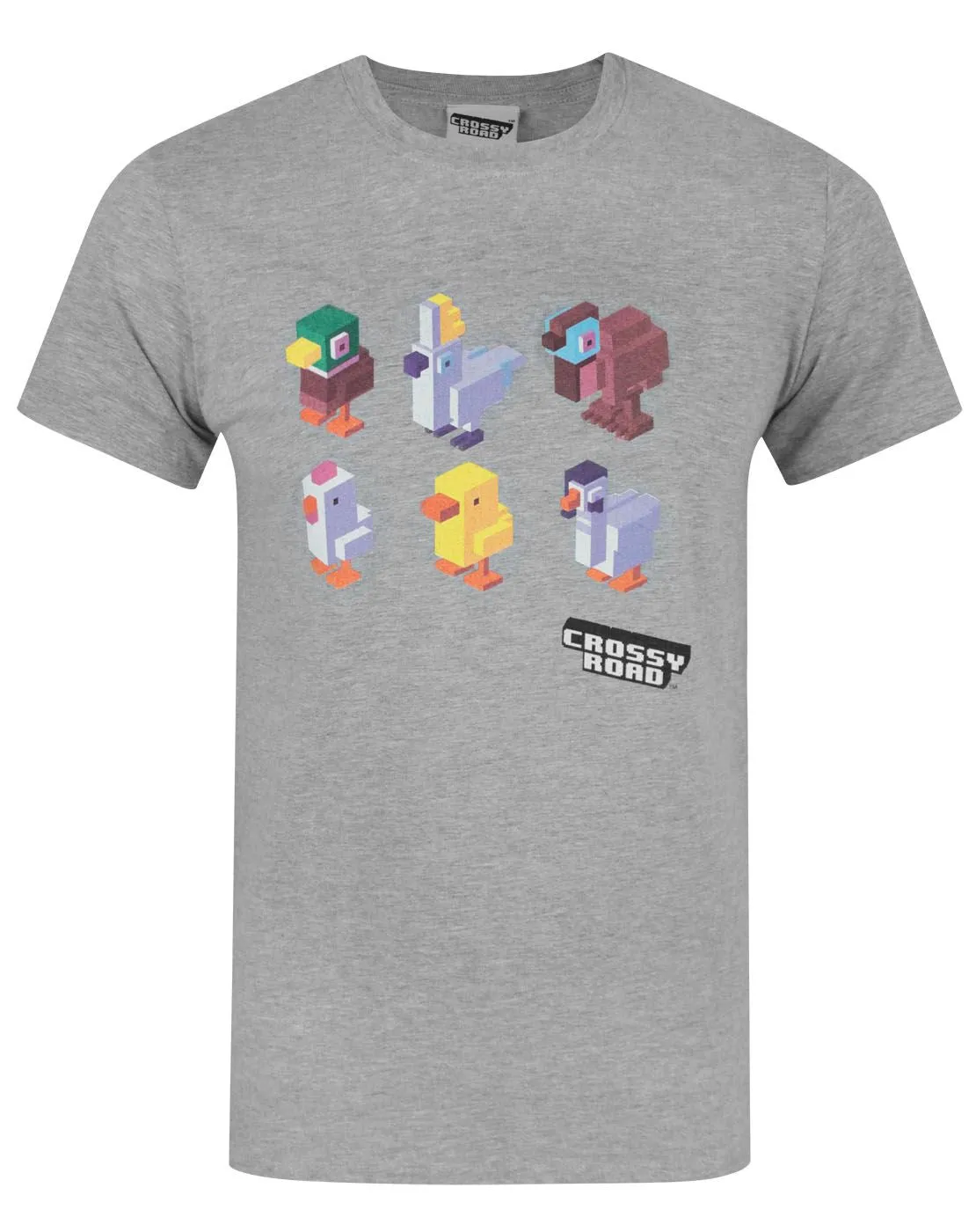 Crossy Road Mens Grey Short Sleeved T-Shirt