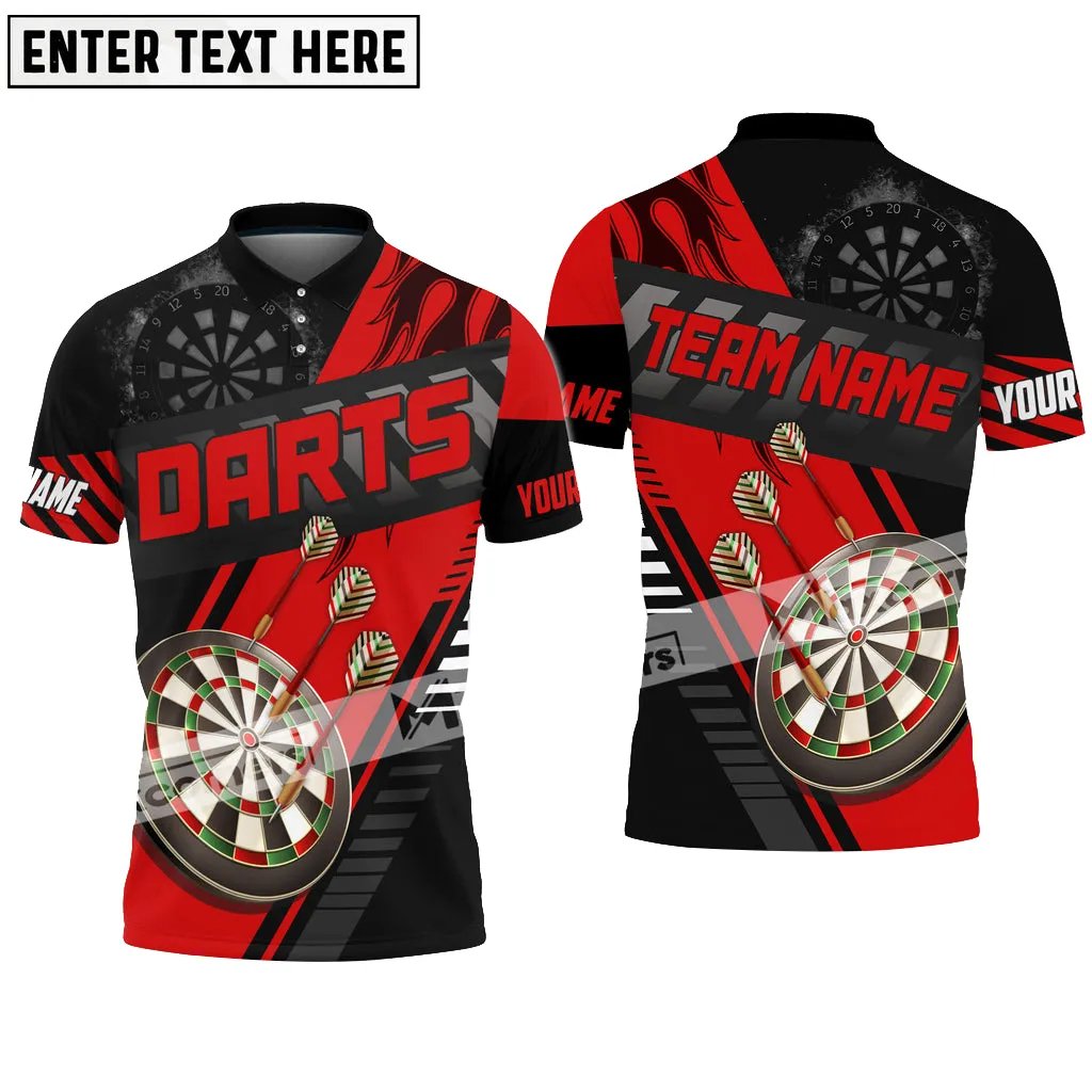 Darts Color Options Personalized Name, Team Name 3D Polo Shirt, Dartboard Multicolor Shirt