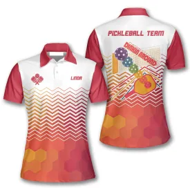 Dinkin Around Sunset Sporty Pickleball Polo Shirts For Women