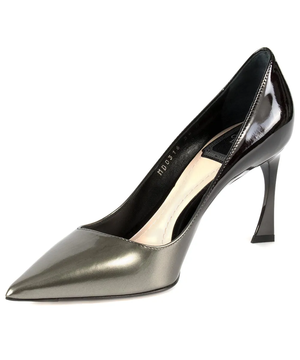 Dior Graded Patent Calfskin Pump | 8cm Heel | Grey and Black