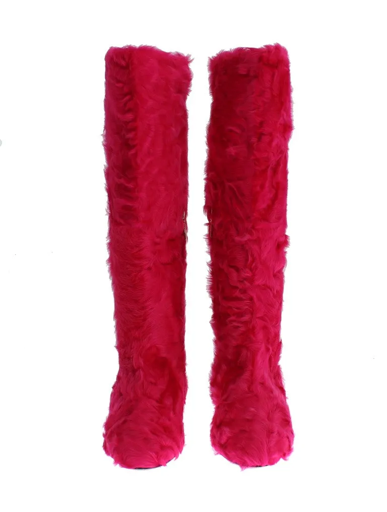 Dolce & Gabbana Fur Pink Boots