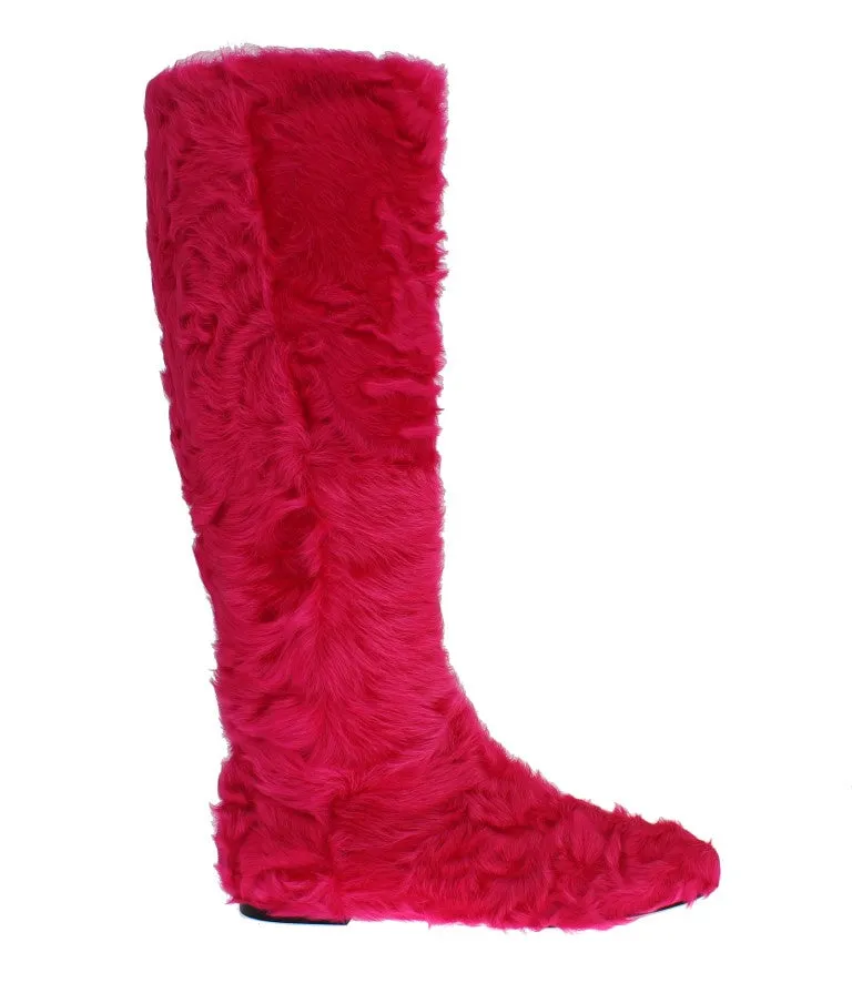 Dolce & Gabbana Fur Pink Boots