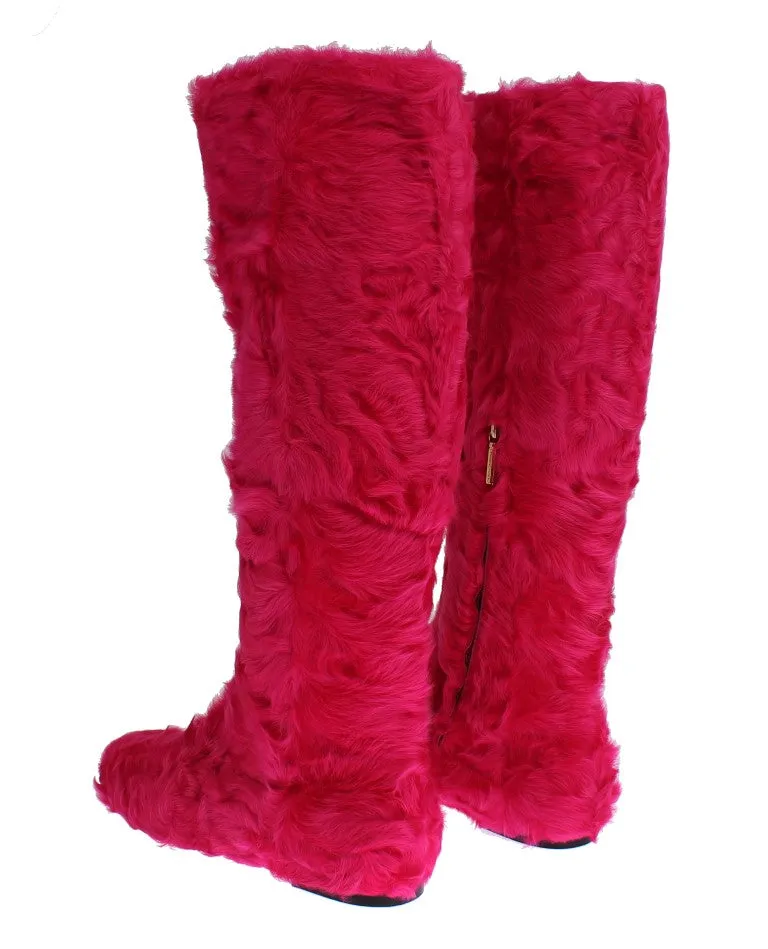 Dolce & Gabbana Fur Pink Boots