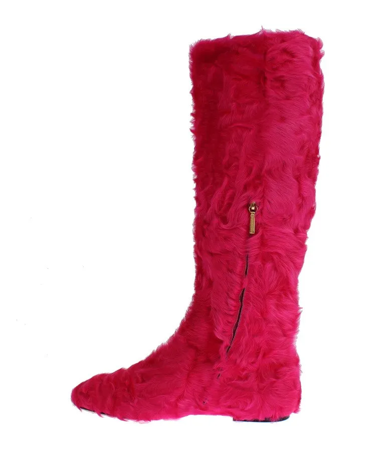 Dolce & Gabbana Fur Pink Boots