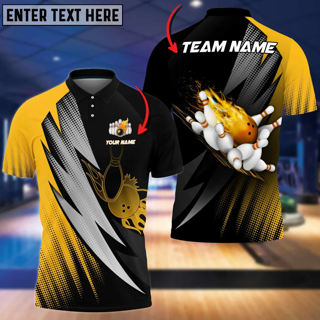 Fire Blaster Bowling And Pins Multicolor Option Customized Name 3D Shirt