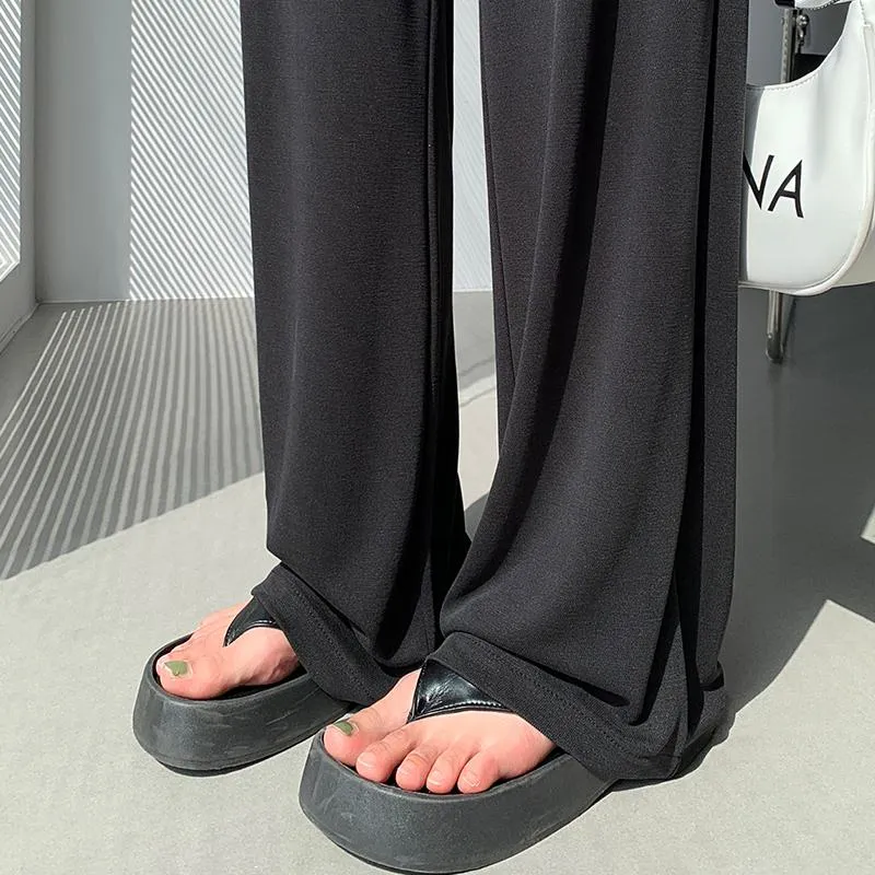 Floor-Length Thin Casual Sun Protection Loose Fit Draping Straight Leg Pants