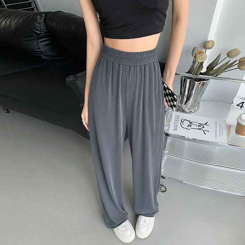 Floor-Length Thin Casual Sun Protection Loose Fit Draping Straight Leg Pants