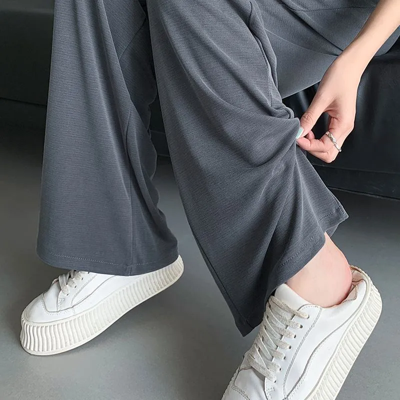 Floor-Length Thin Casual Sun Protection Loose Fit Draping Straight Leg Pants