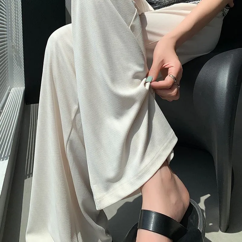 Floor-Length Thin Casual Sun Protection Loose Fit Draping Straight Leg Pants