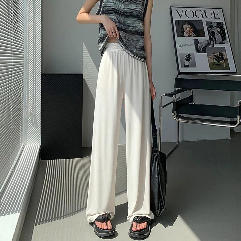 Floor-Length Thin Casual Sun Protection Loose Fit Draping Straight Leg Pants