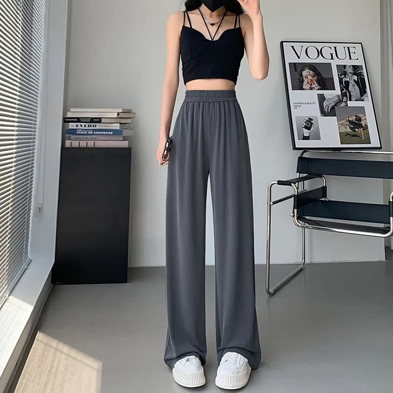 Floor-Length Thin Casual Sun Protection Loose Fit Draping Straight Leg Pants