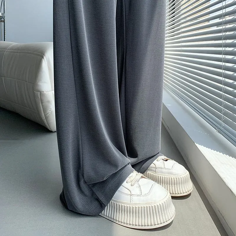 Floor-Length Thin Casual Sun Protection Loose Fit Draping Straight Leg Pants