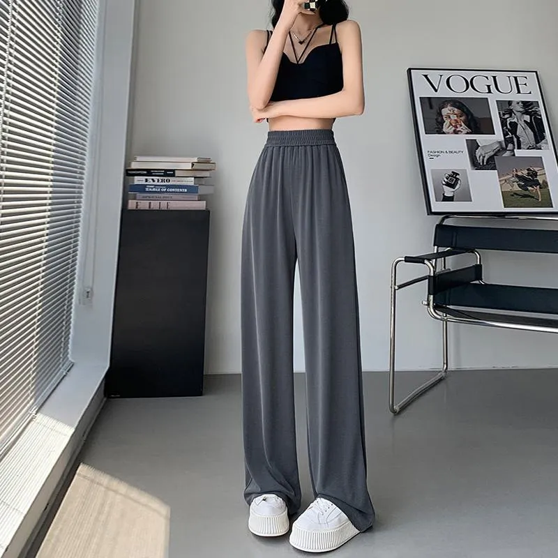 Floor-Length Thin Casual Sun Protection Loose Fit Draping Straight Leg Pants