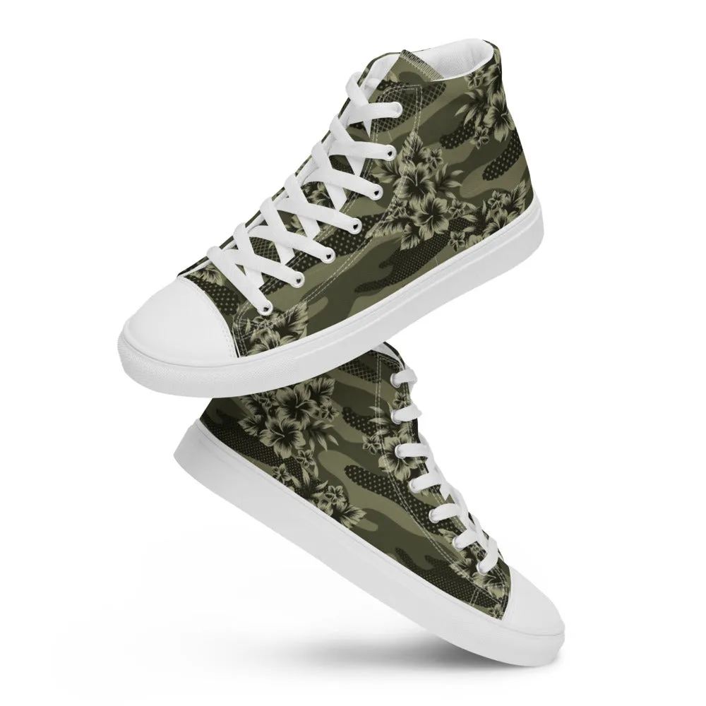 Florida Man Tropical Camo Men’s high top canvas shoes