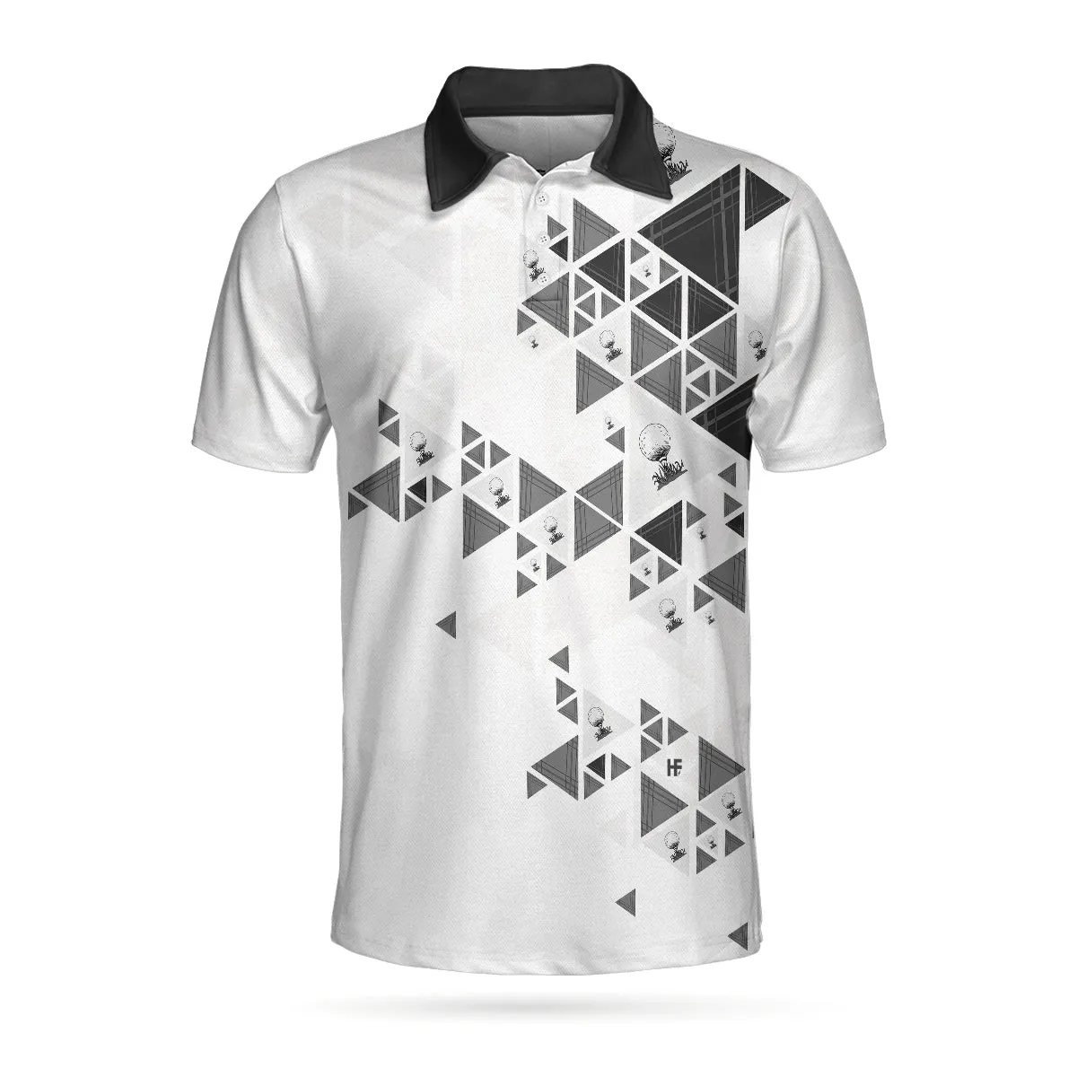 Golf Pattern On Par For Years Polo Shirt, Black And White Polo Shirt, Best Golf Shirt For Men Coolspod