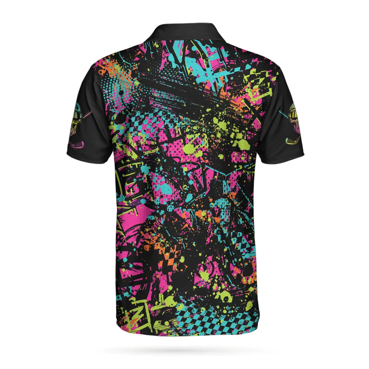 Golf Skull Graffiti Short Sleeve Polo Shirt, Streetwear Polo Shirt, Best Golf Shirt For Men Coolspod