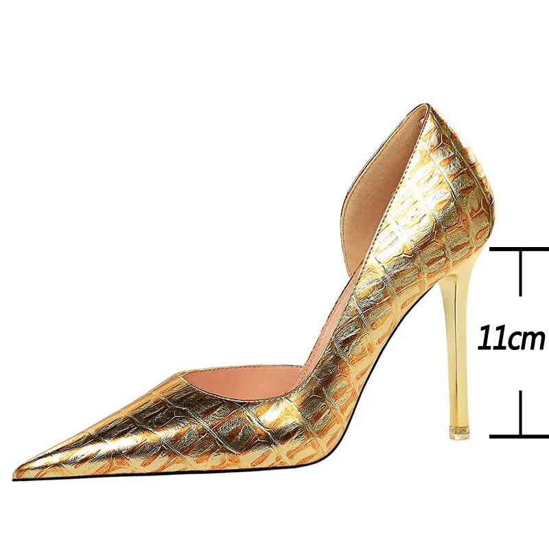 Graduation Gift Shoes 2023 New Designer Shoes Woman Pumps Champagne Gold High Heels Stiletto 11 Cm Wedding Shoes Women Heels Dress Shoes