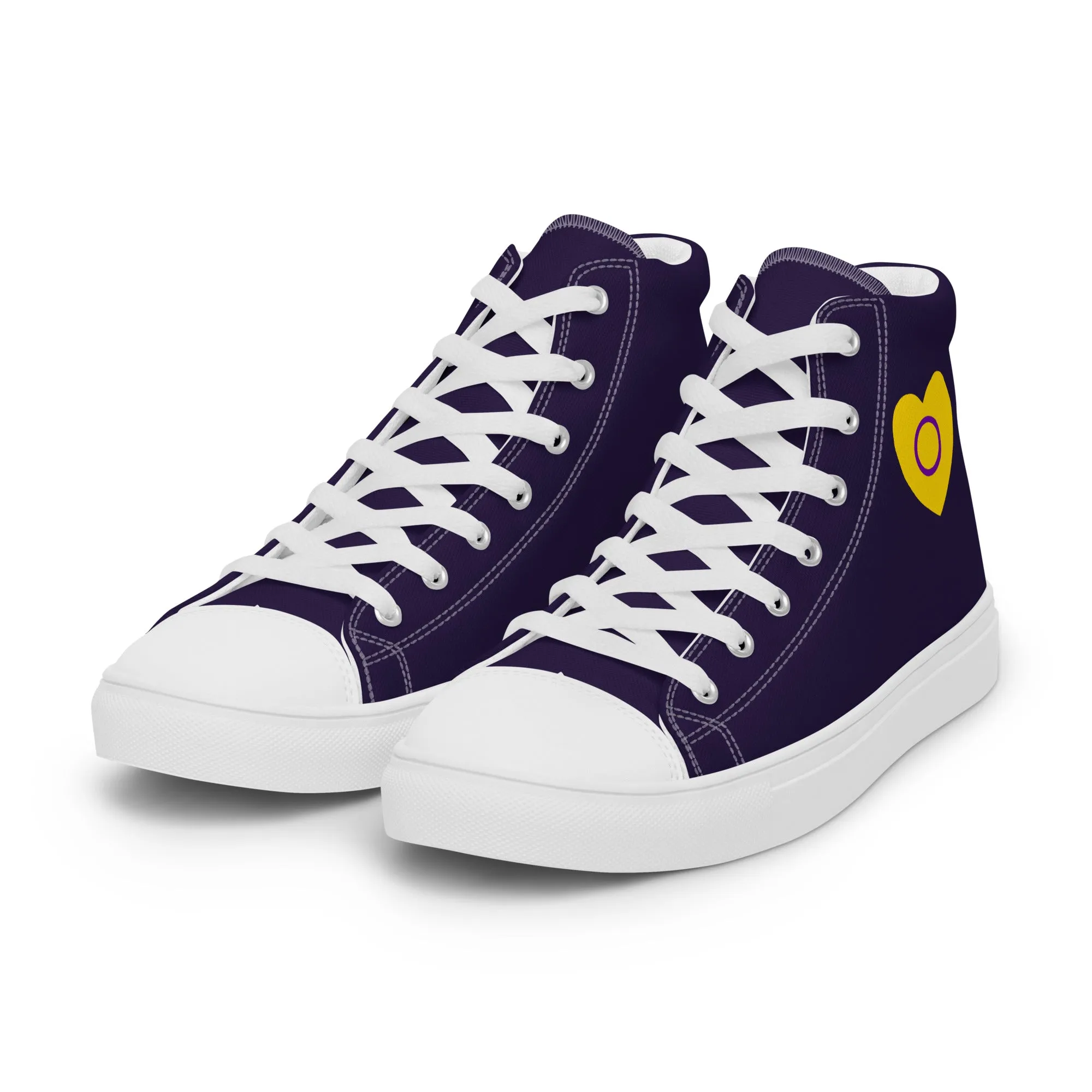 Intersex Pride Heart High Top Trainers (male sizes)