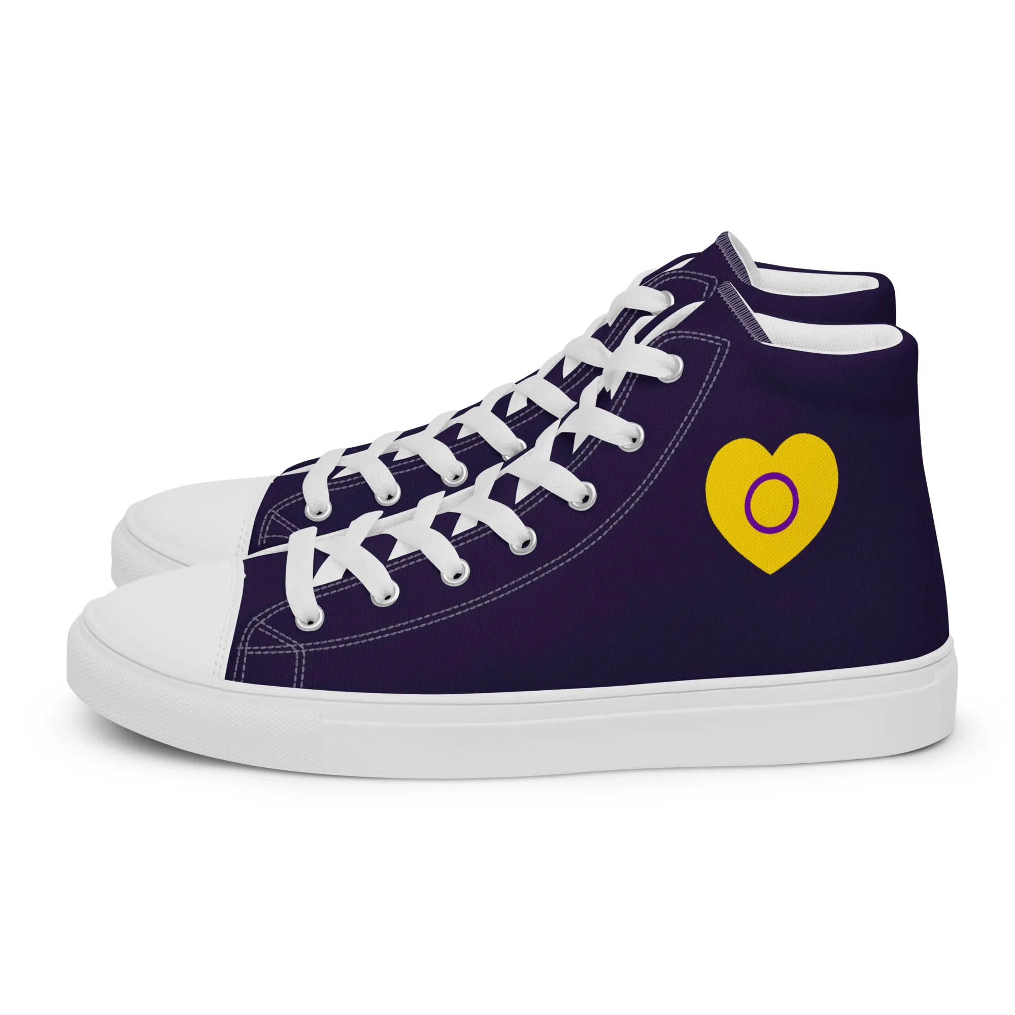 Intersex Pride Heart High Top Trainers (male sizes)