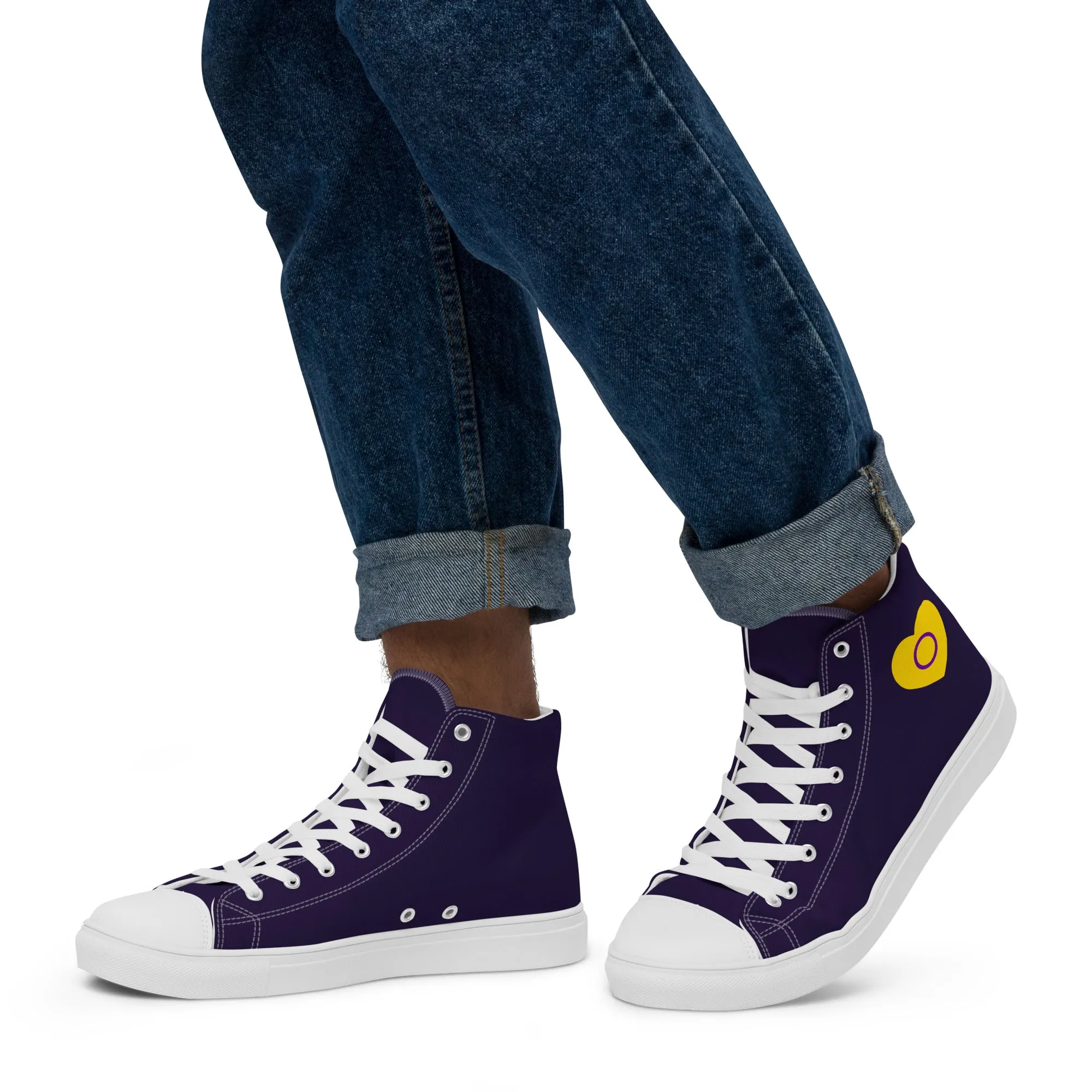 Intersex Pride Heart High Top Trainers (male sizes)