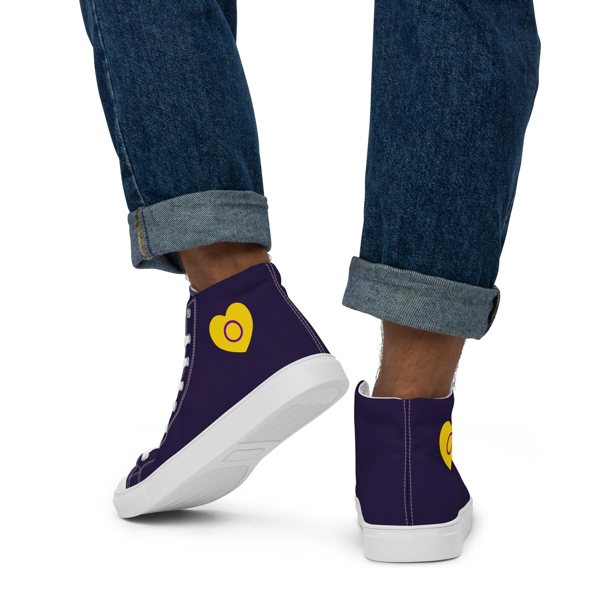 Intersex Pride Heart High Top Trainers (male sizes)