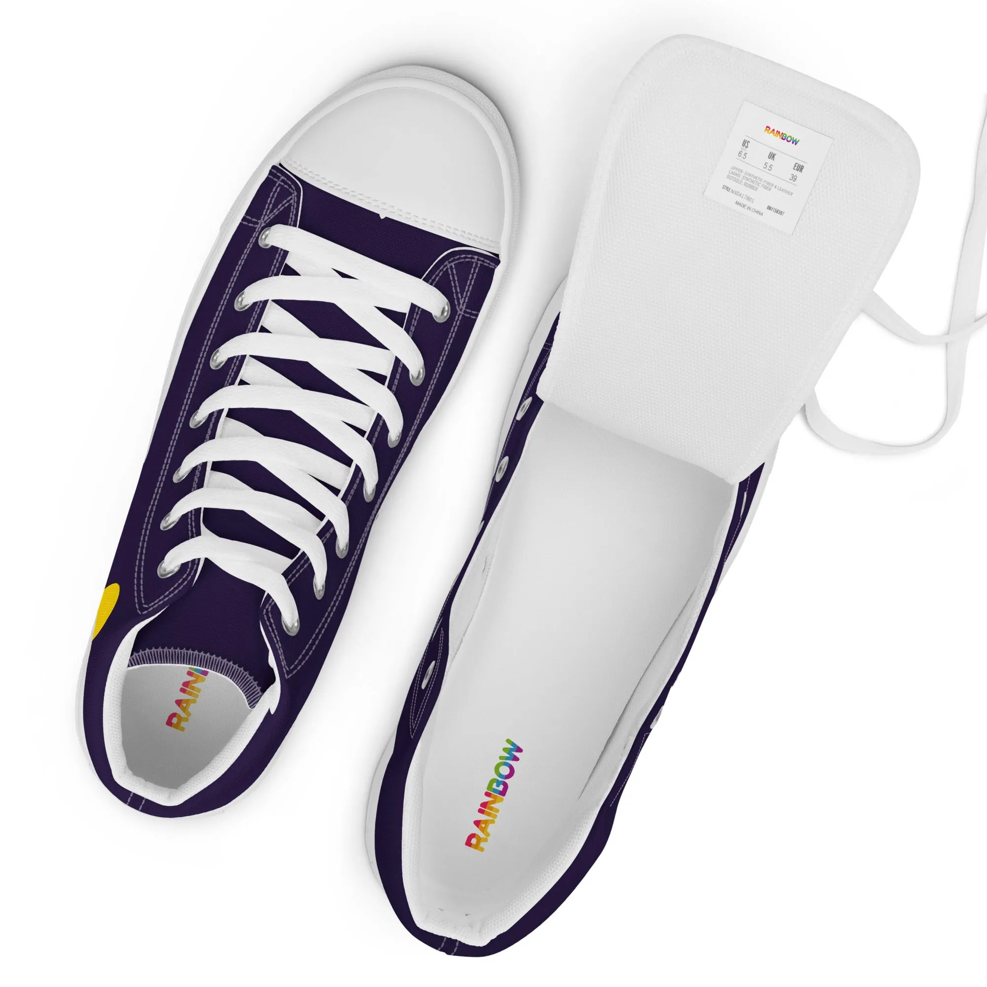 Intersex Pride Heart High Top Trainers (male sizes)