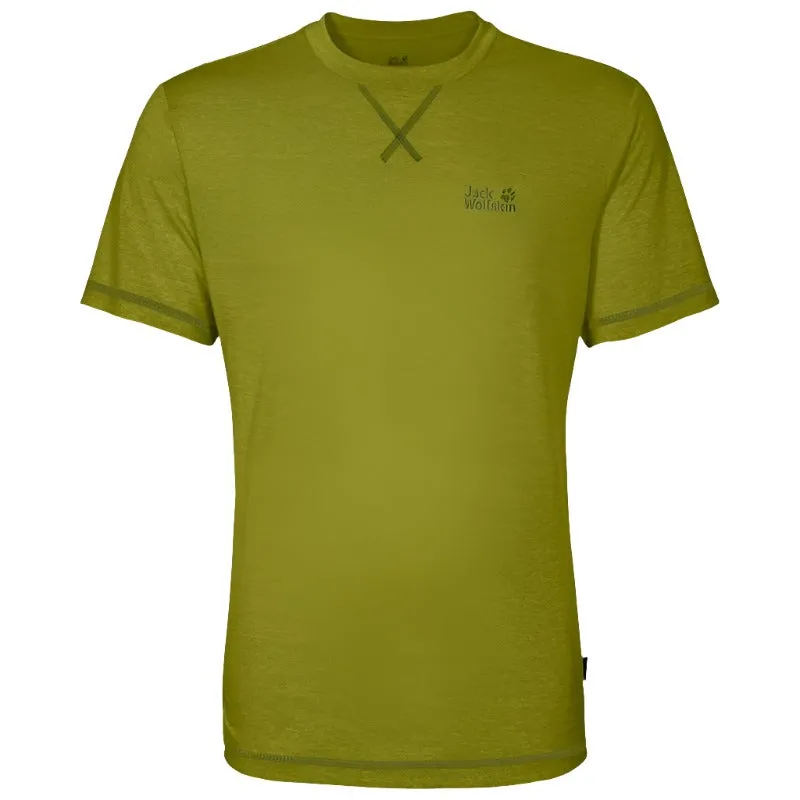 Jack Wolfskin Crosstrail Men's Tee - Eucalyptus Green - SMALL