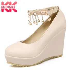 KemeKiss Large Size 33-43 Spring Summer Wedges High Heels Women Shoes Woman Pumps Sweet Comfortable Platform Shoes