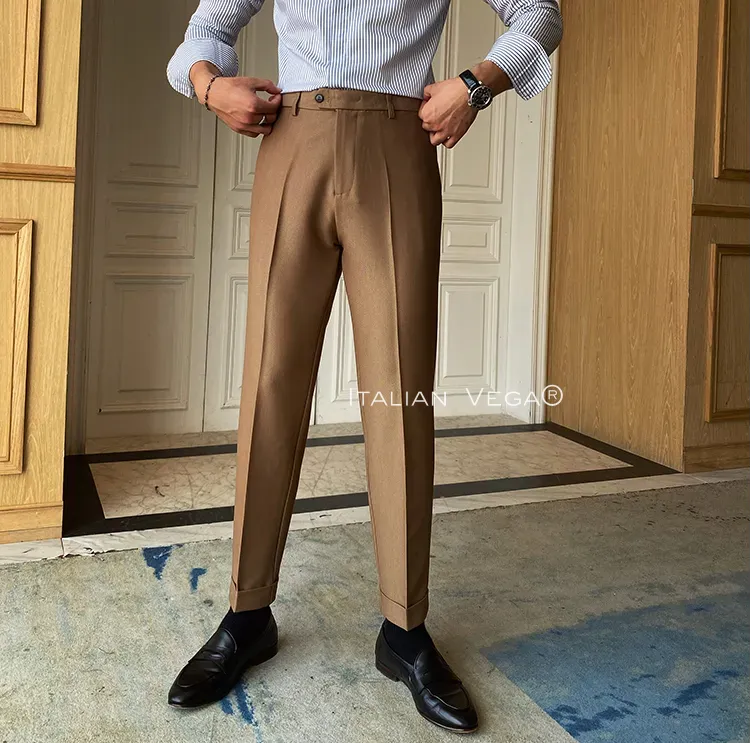 Khakhi Men Formal Pants by Italian Vega®