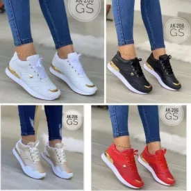 Lace Up Sneakers New Round Toe