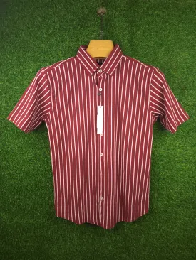 Maroon Stripes Stretchable Shirt