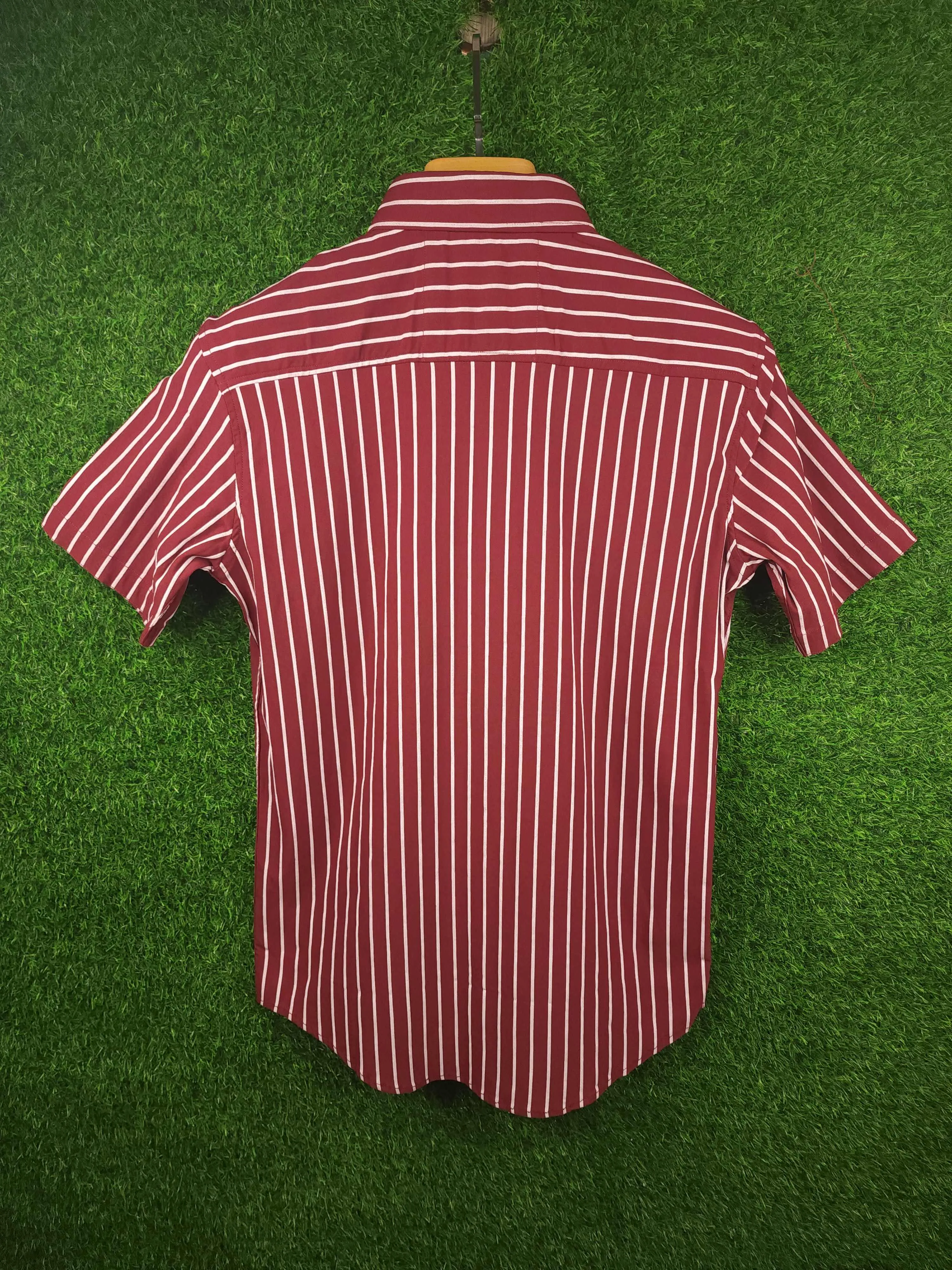 Maroon Stripes Stretchable Shirt