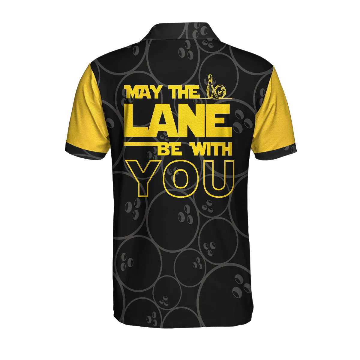 May The Lane Be With You Polo Shirt, Black And Yellow Bowling Ball Pattern Shirt, Funny Sayings Shirt Coolspod