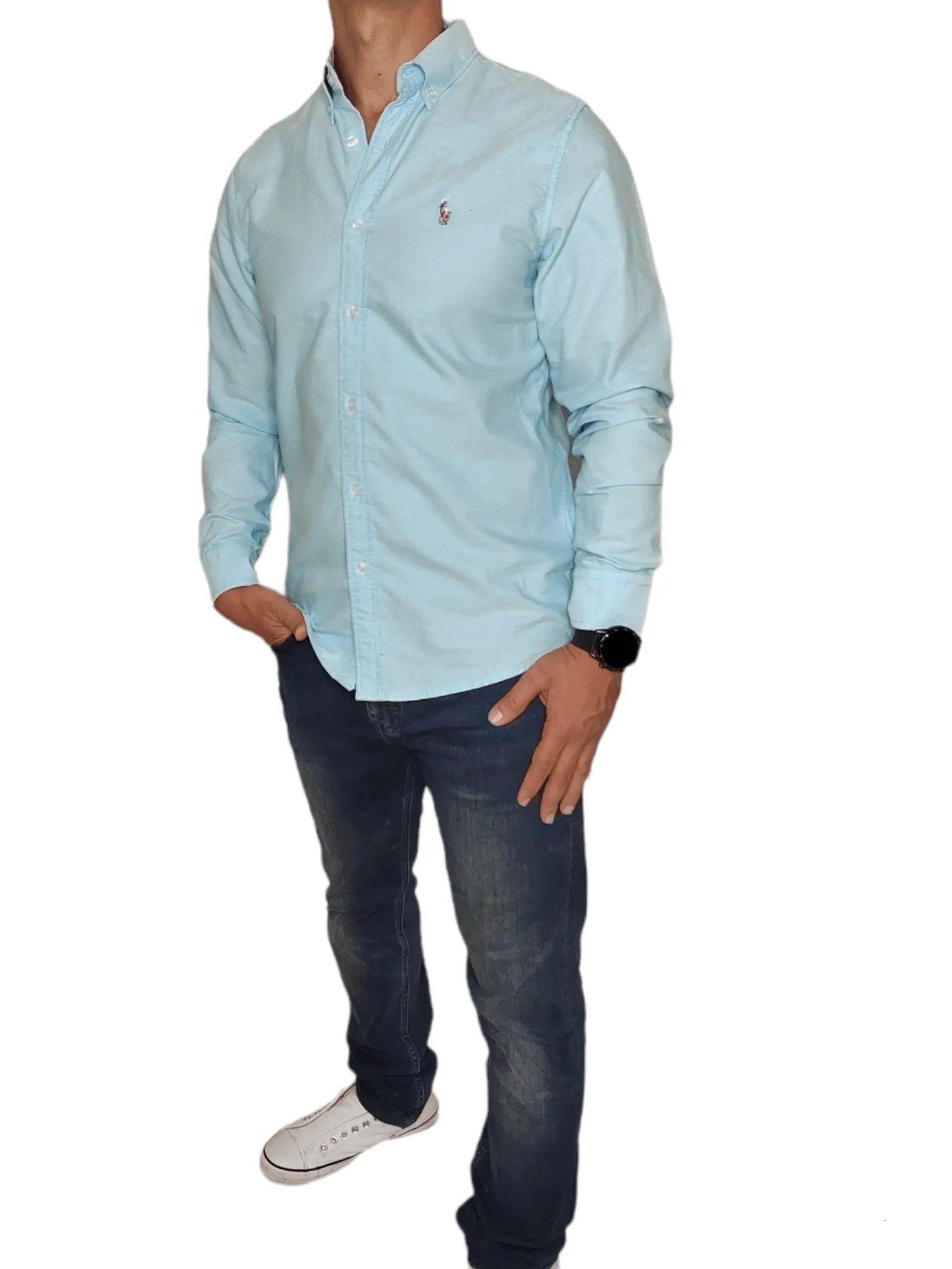 Men (local Polo) Shirt (Slim-Fit) - Light Blue