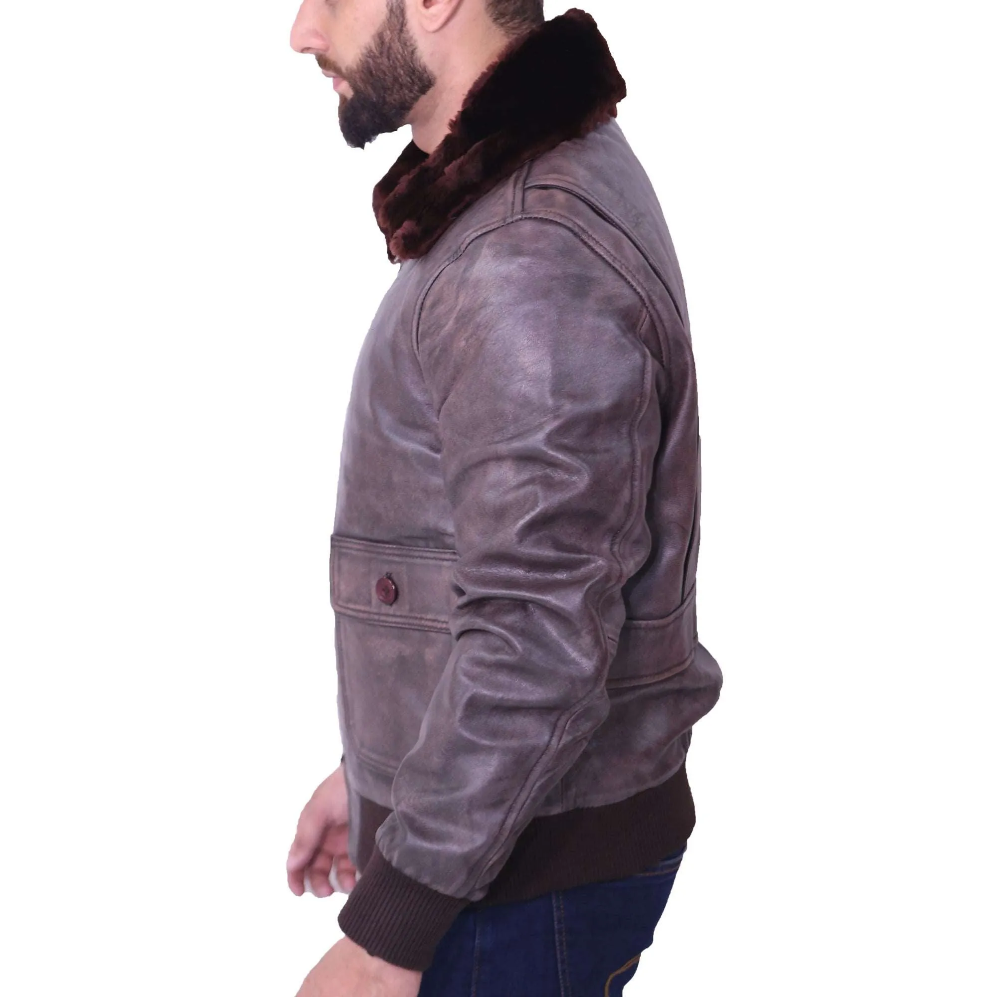 Men's Aviator A2 Flight Distressed Brown Jacket