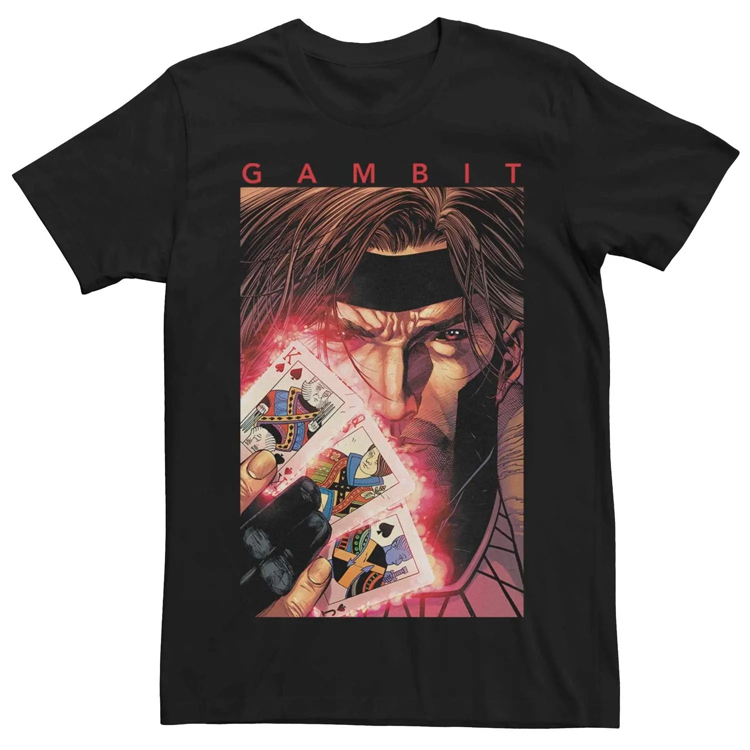 Men's Marvel's X-Men Gambit Licensed Character Poster and Card T-Shirt