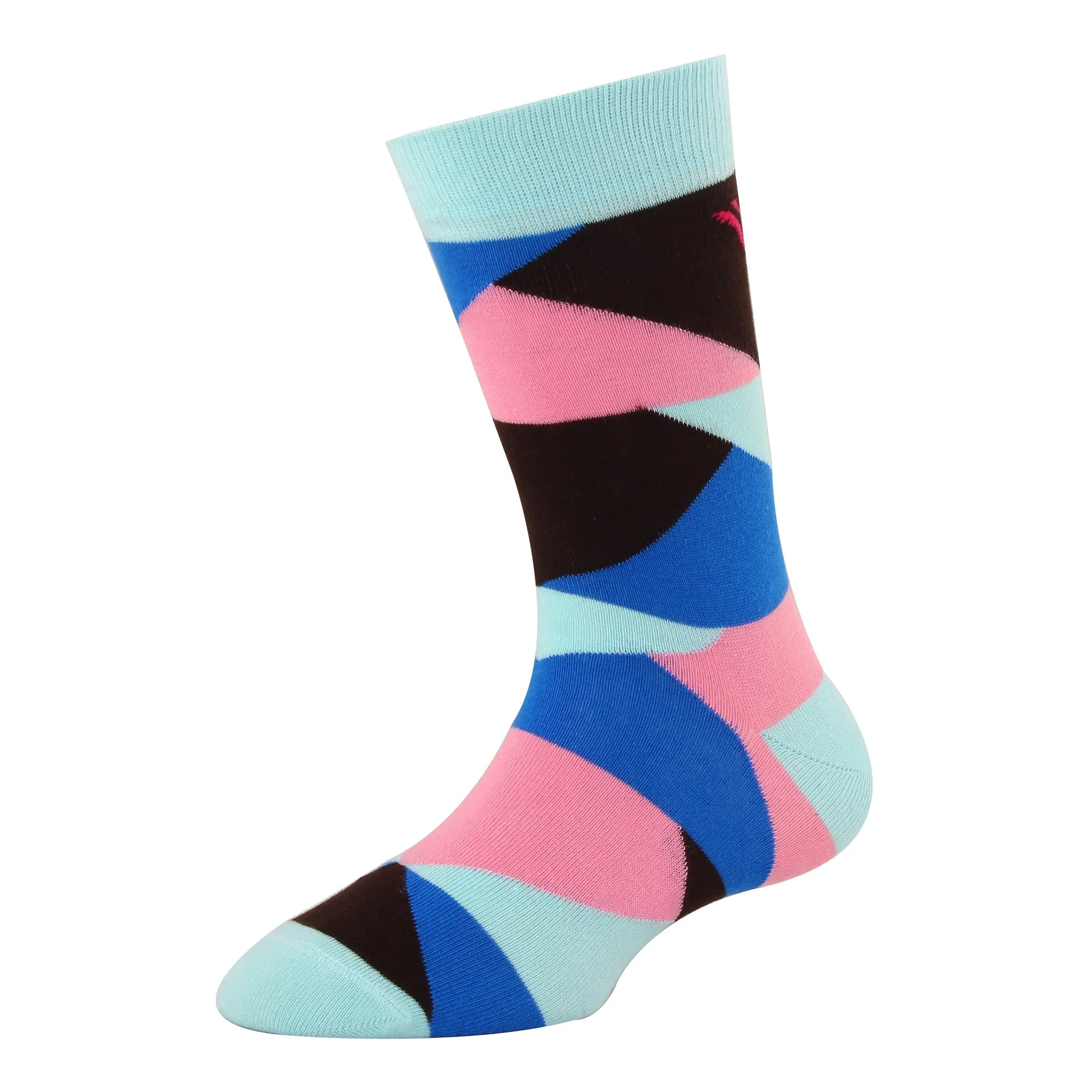 Men's YW-M1-317 Fashion Multi Colour Blocks Crew Socks